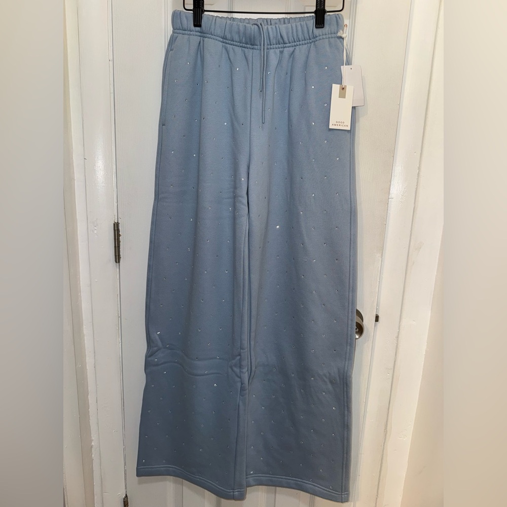 Good American Crystal Wide Leg Sweatpants